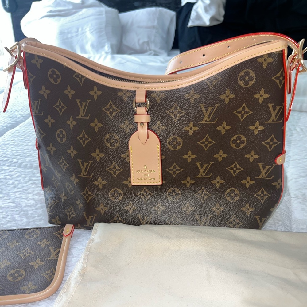 Brown and Tan Monogram Shoulder Bag